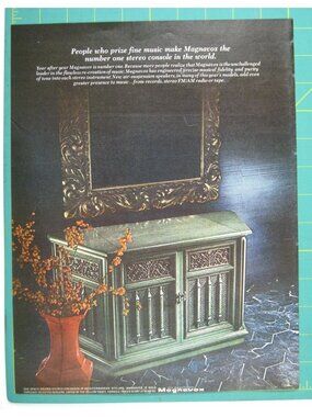 Print Ad Magnavox Stereo Console Credenza Mediterranean Style Vintage 1960s MOD